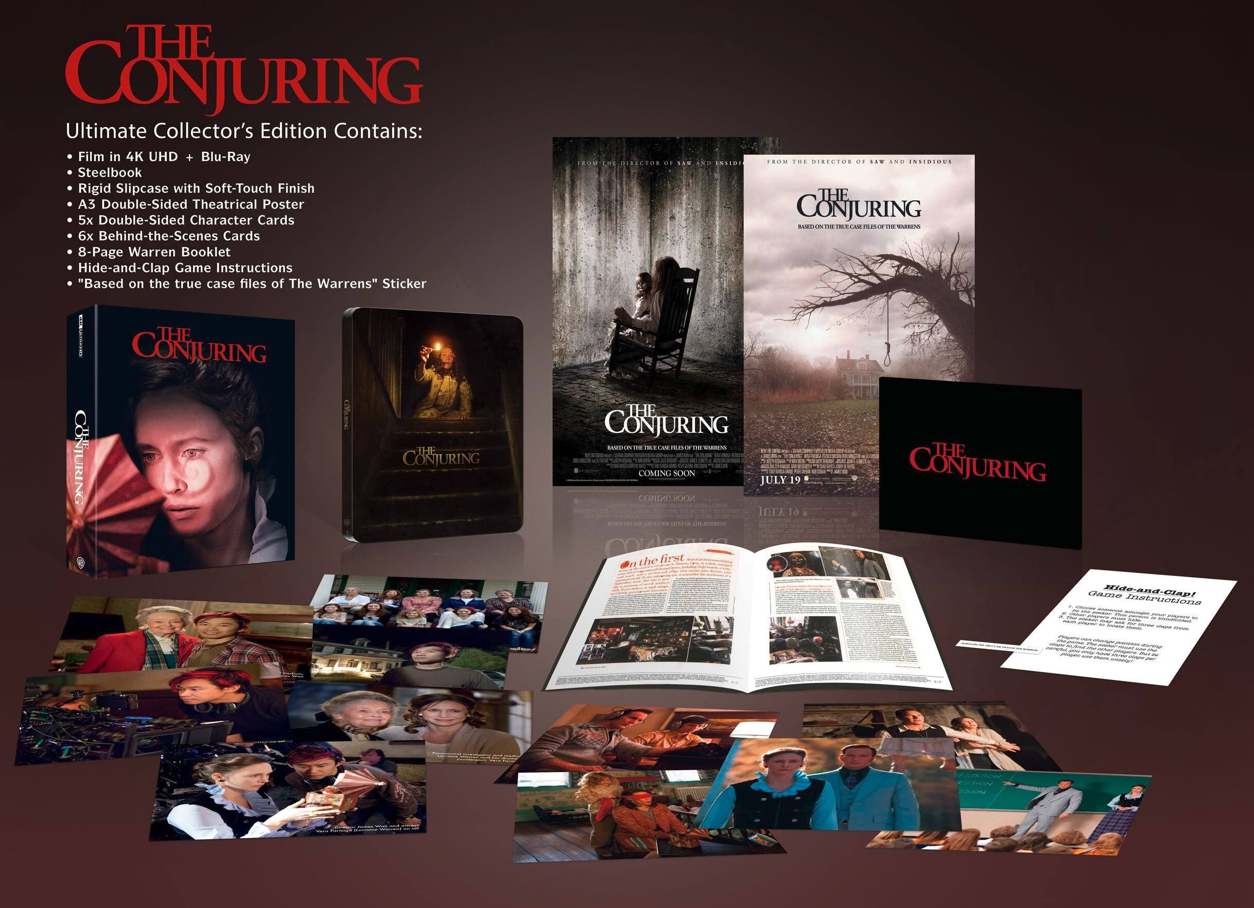 THE CONJURING (REGION FREE/B IMPORT - LIMITED EDITION) 4K UHD/BLU-RAY DELUXE STEELBOOK
