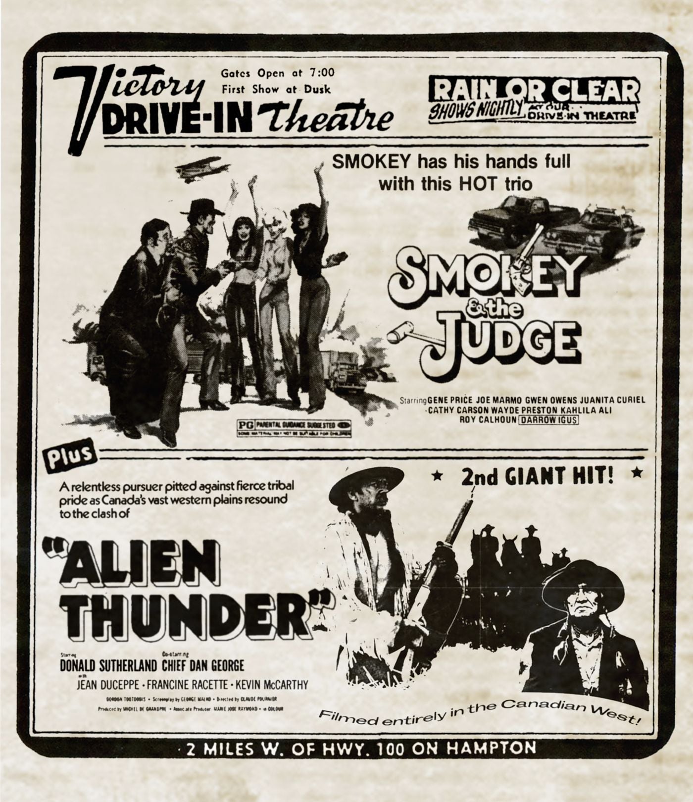 SMOKEY AND THE JUDGE / ALIEN THUNDER BLU-RAY