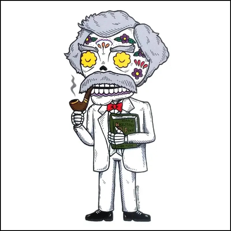 DAY OF THE DEAD MARK TWAIN STICKER