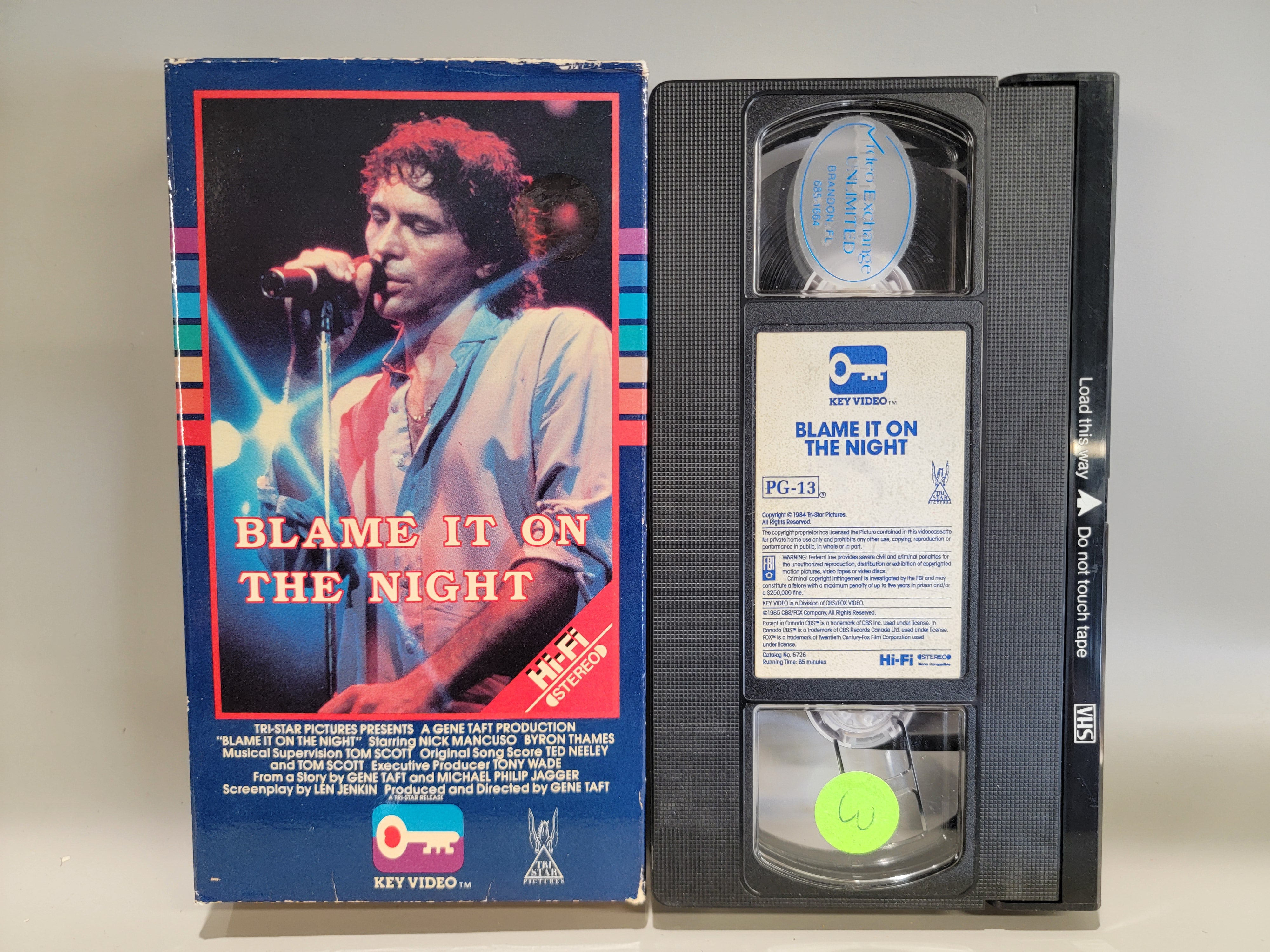 BLAME IT ON THE NIGHT VHS [USED]