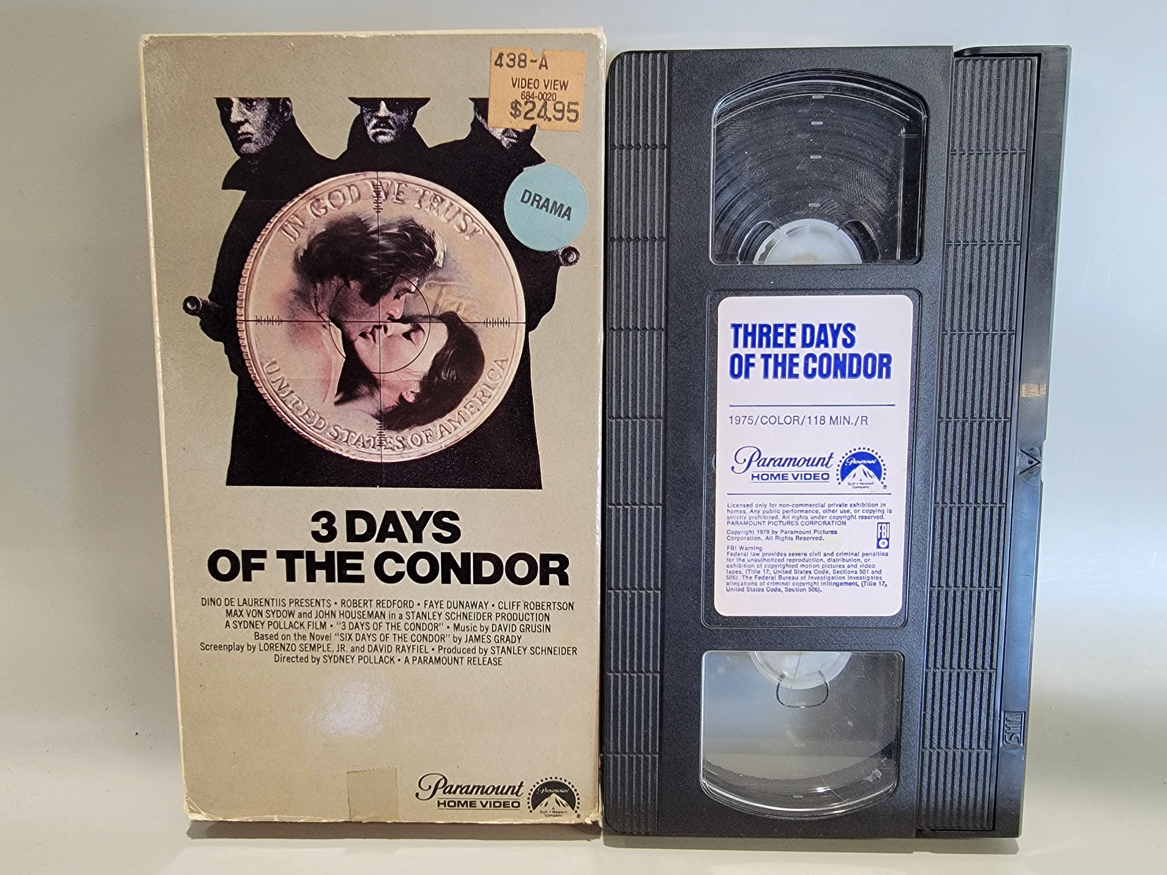 3 DAYS OF THE CONDOR VHS [USED]