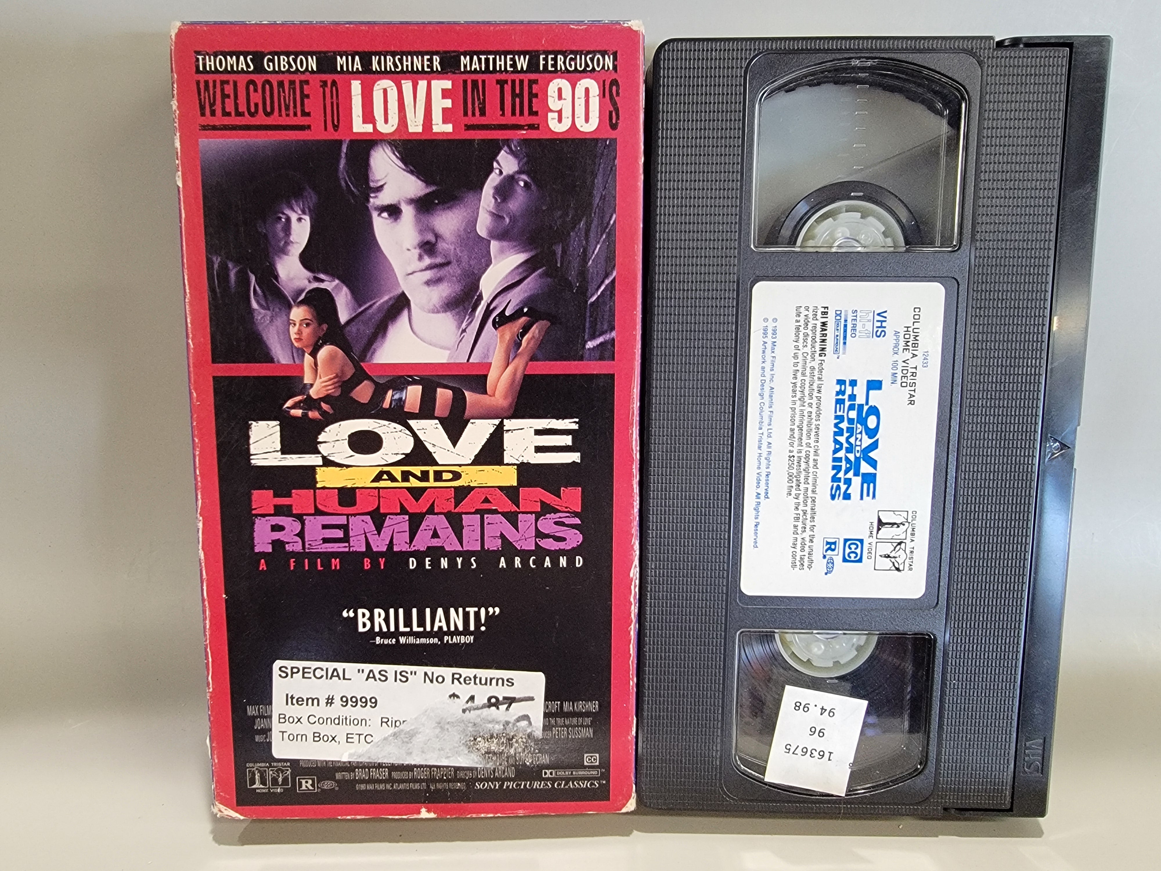 LOVE AND HUMAN REMAINS VHS [USED]