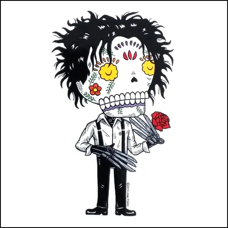 DAY OF THE DEAD EDWARD SCISSORHANDS STICKER