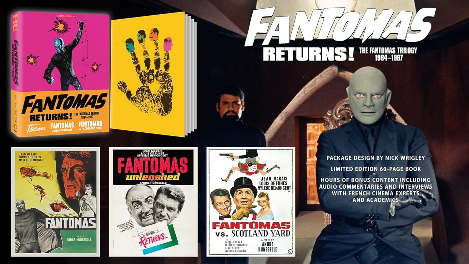 FANTOMAS RETURNS!: THE FANTOMAS TRILOGY 1964-1967 (REGION B IMPORT - LIMITED EDITION) BLU-RAY [PRE-ORDER]