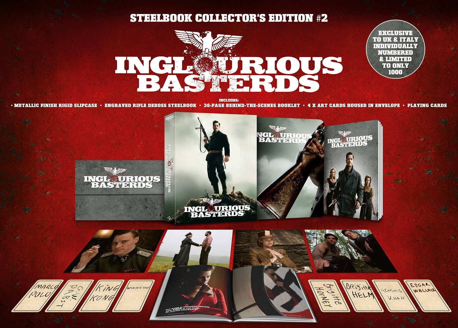 INGLOURIOUS BASTERDS (REGION FREE/B IMPORT - LIMITED EDITION) 4K UHD/BLU-RAY STEELBOOK [SCRATCH AND DENT]