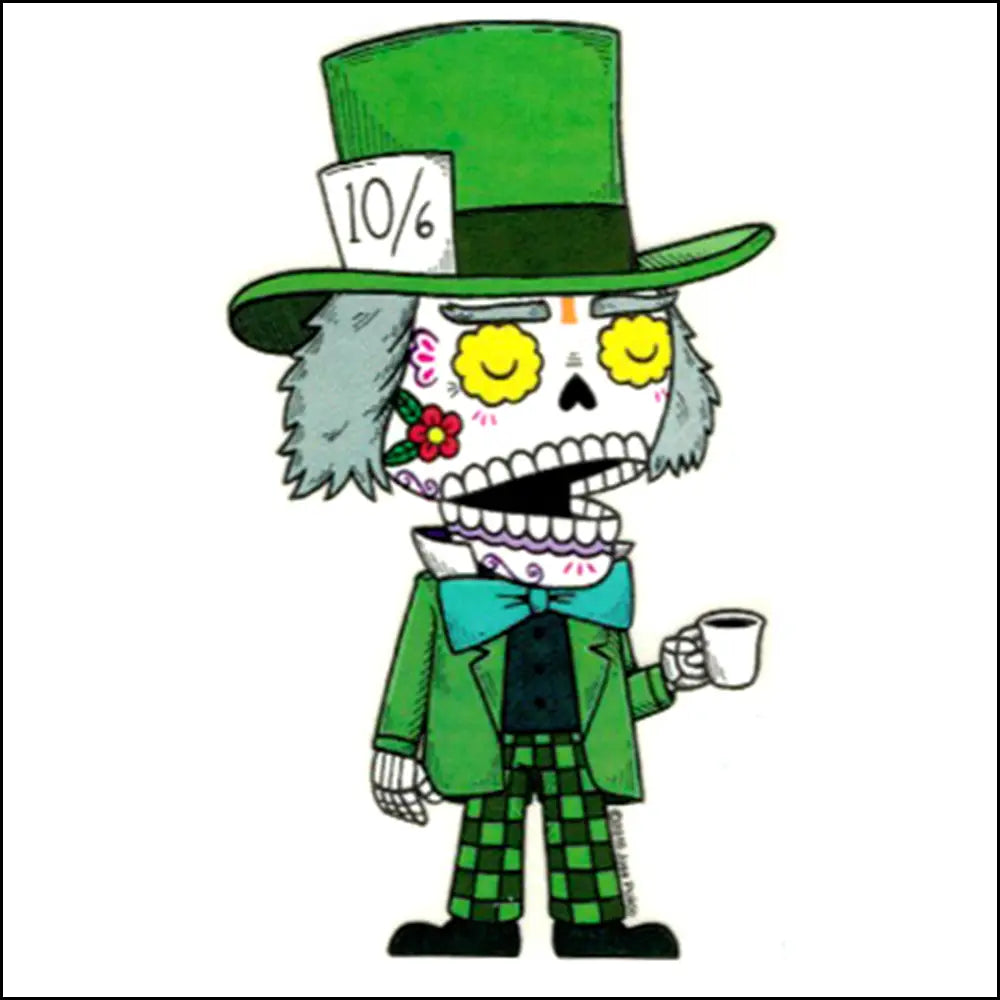 DAY OF THE DEAD MAD HATTER STICKER