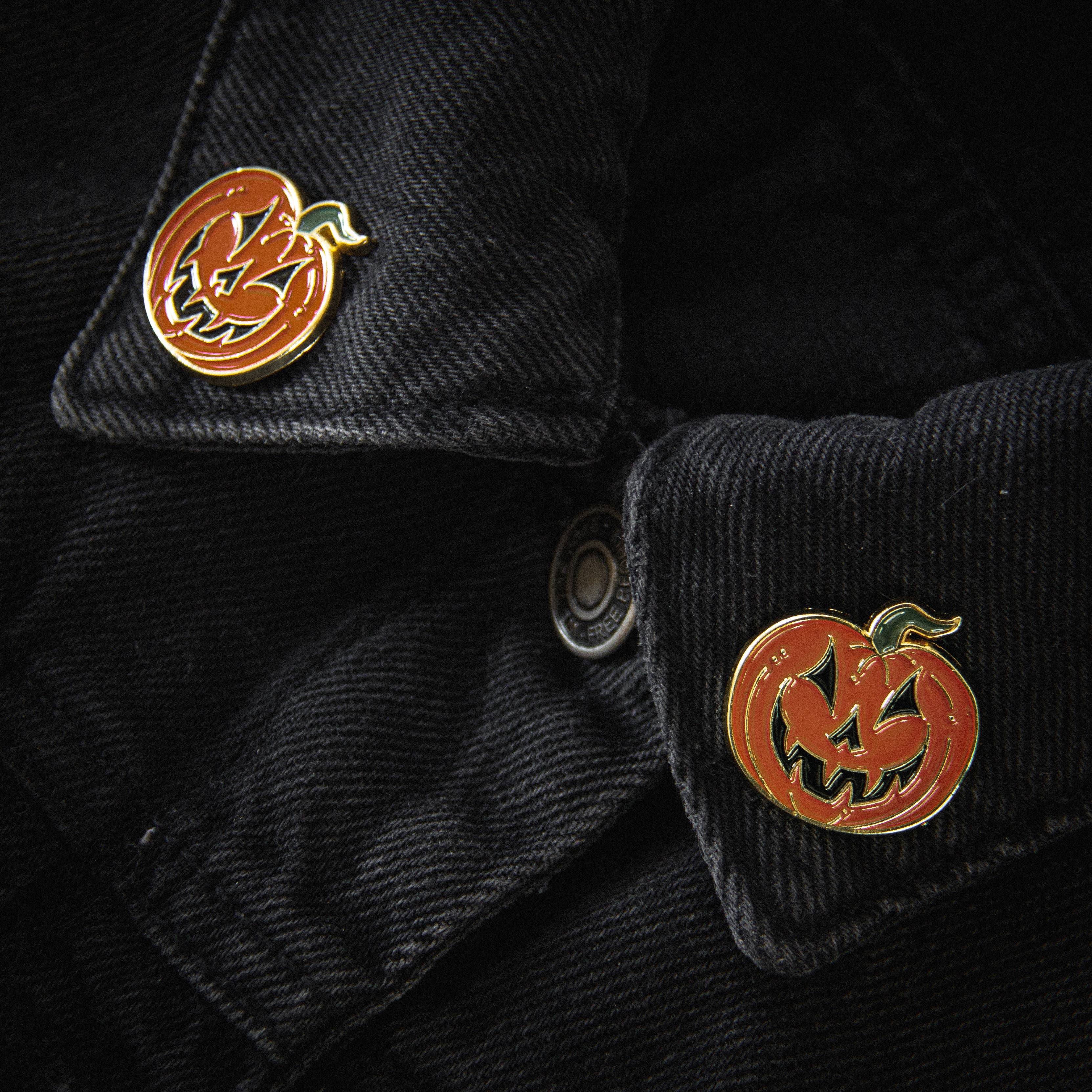 JACK-O-LANTERN PIN SET - GOLD AND ORANGE