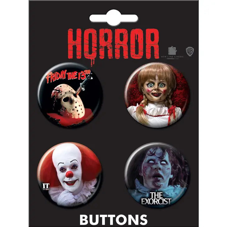 HORROR MOVIES 4 BUTTON SET
