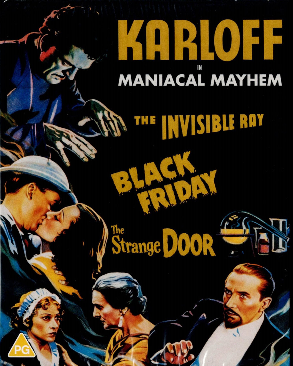 Maniacal Mayhem Karloff Region B Blu-ray Invisible Ray Black Friday Strange  Door