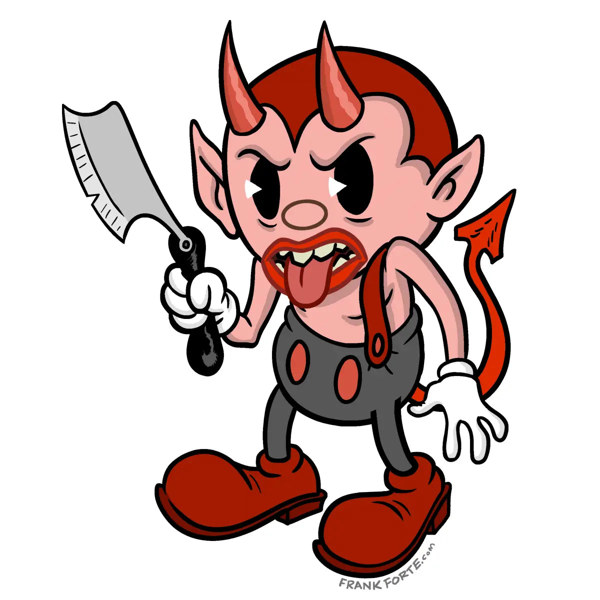 DEVIL WITH RAZOR BLADE STICKER