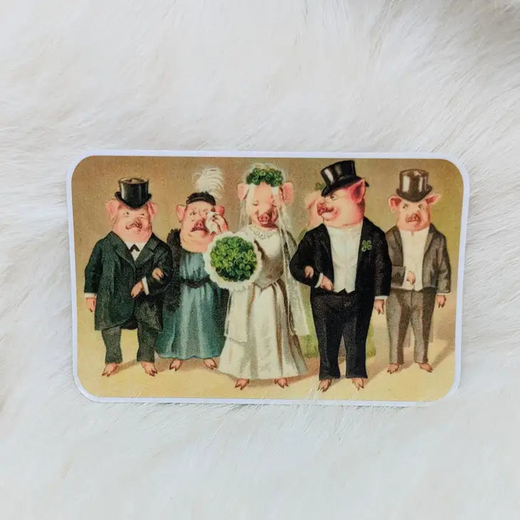 PIG WEDDING STICKER