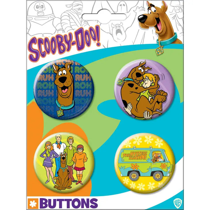 SCOOBY DOO 4 BUTTON SET