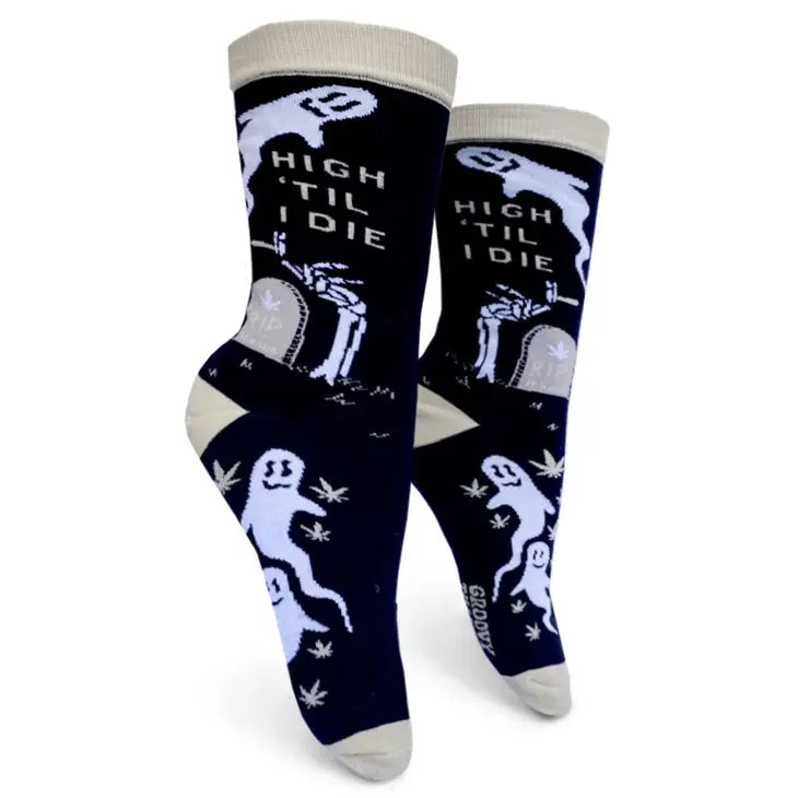 HIGH TIL I DIE WOMENS CREW SOCKS